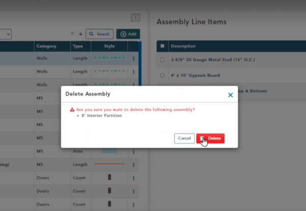 Deleting an Assembly | Vector Knowledge Base