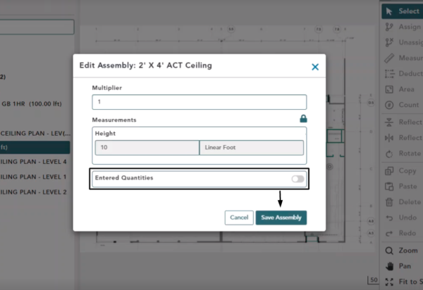 Entered Quantity Assemblies | Vector Knowledge Base